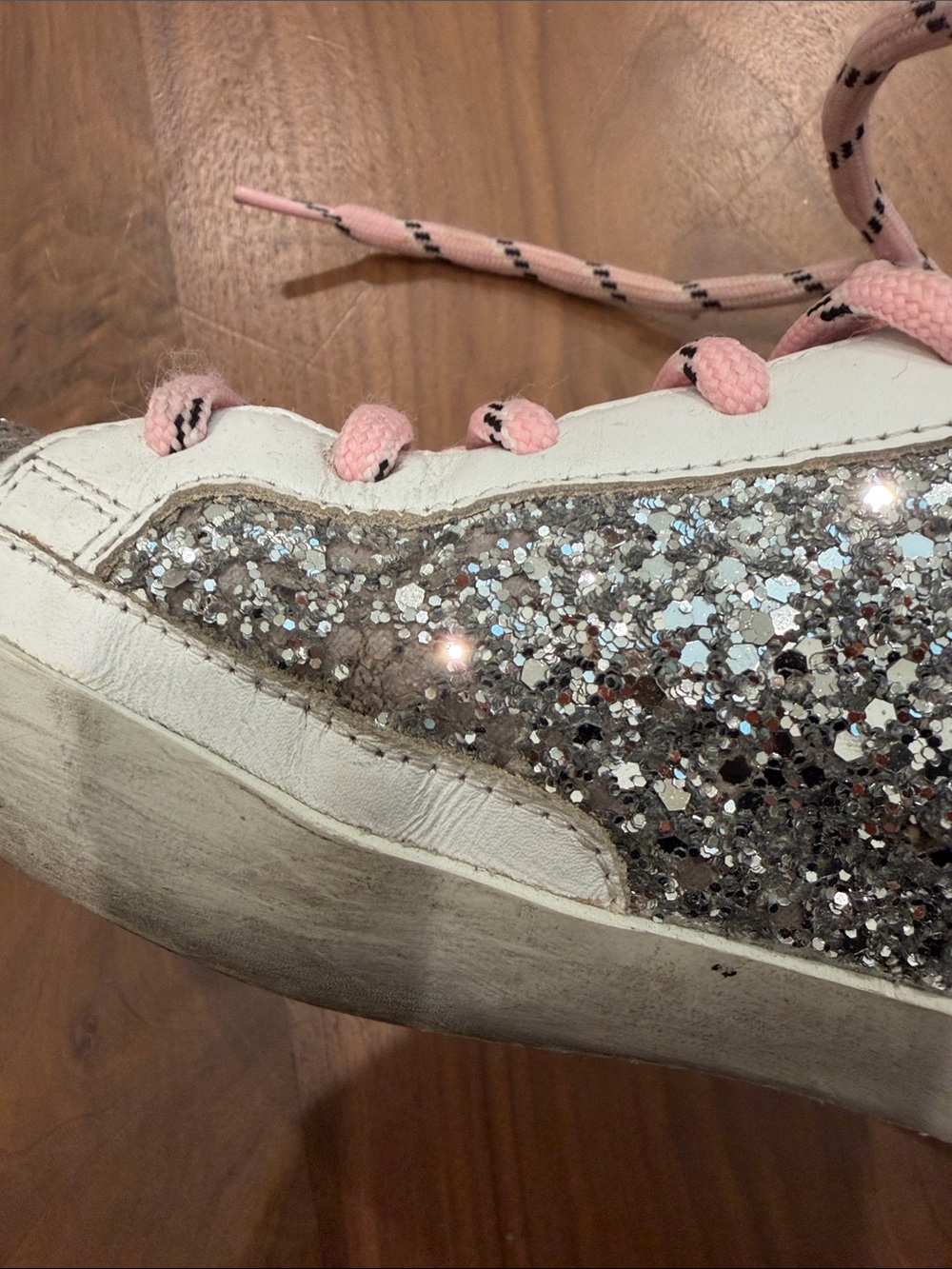 Golden Goose Silver Glitter Superstar Sneakers - Picture 9 of 10